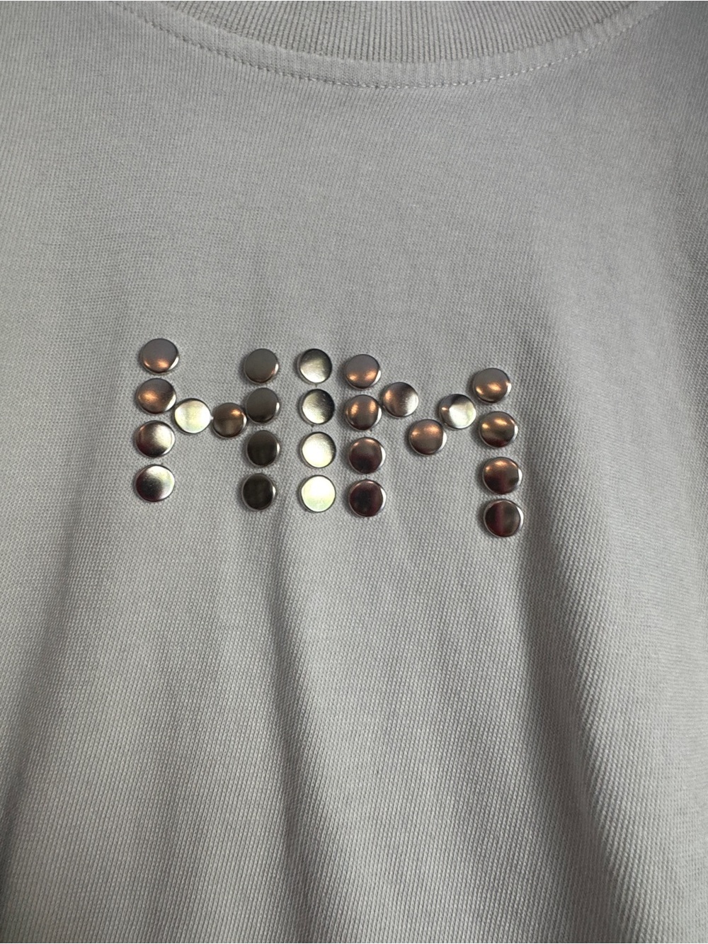Gunna HIM Metal Stud Appliqué Heavyweight T-Shirt White Oversized